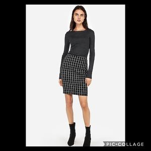Express Windowpane Pencil ✏️ Skirt